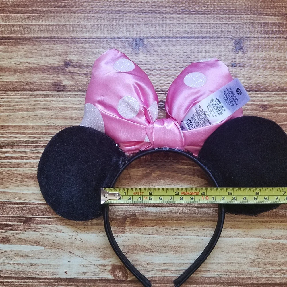 Minnie Mouse Headband with Pink Bow Sequin Ears Disney Junior Store Parks
